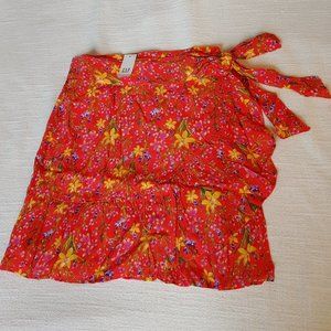 GAP Floral Wrap Around Ruffle Skirt